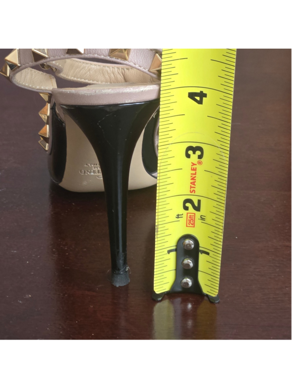 Valentino Garavani Rockstud Caged Pumps Patent Leather Black & Beige size 37 - Picture 12 of 12